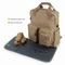 Multi-functional Diaper Bag / Travel Padded Backpack / Adjustable Shoulder Bag / Tote Handbag with Changing Pad (Khaki)_ENZO