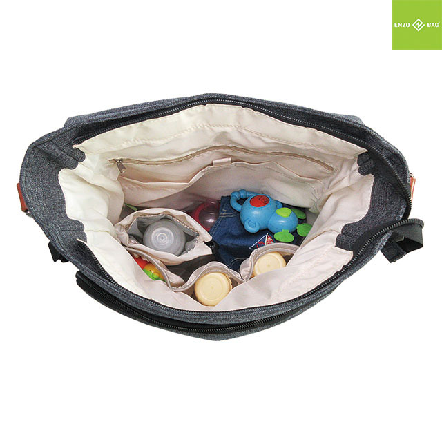 Travel Waterproof Diaper Bag Backpack With Stroller Organizer In Grey-Enzobags
