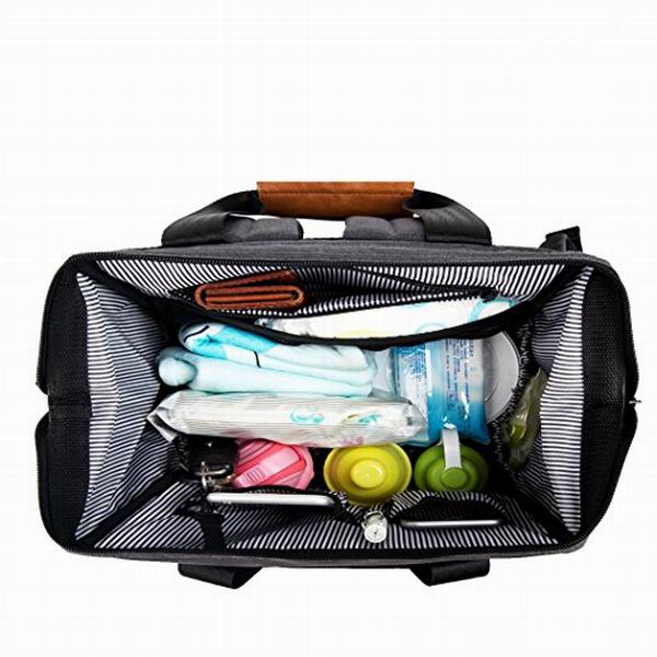 Multi-function baby diaper bag backpack W/ stroller straps- Insulated pockets- changing pad included, nylon fabric waterproof for Moms & Dads_ENZO