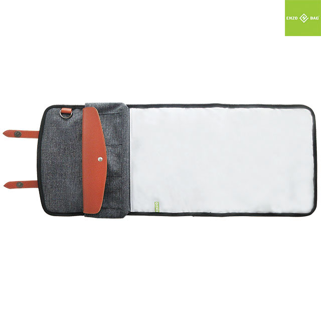 Portable Changing Pad Station With Pockets And Stroller Straps Grey-Enzobags