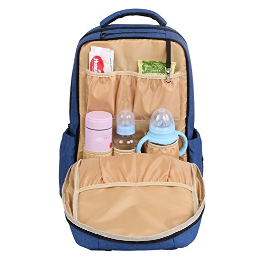 Multi-functional Baby Diaper Backpack Bag for Mom Dad with Baby Bib,Large Capacity Water-resistant Baby Bag_ENZO